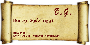 Berzy Gyöngyi névjegykártya